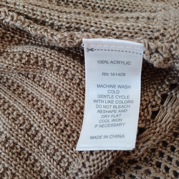 Greige Cardigan Sweater Open Front Long Line NEW Womens XL - Picture 11 of 13